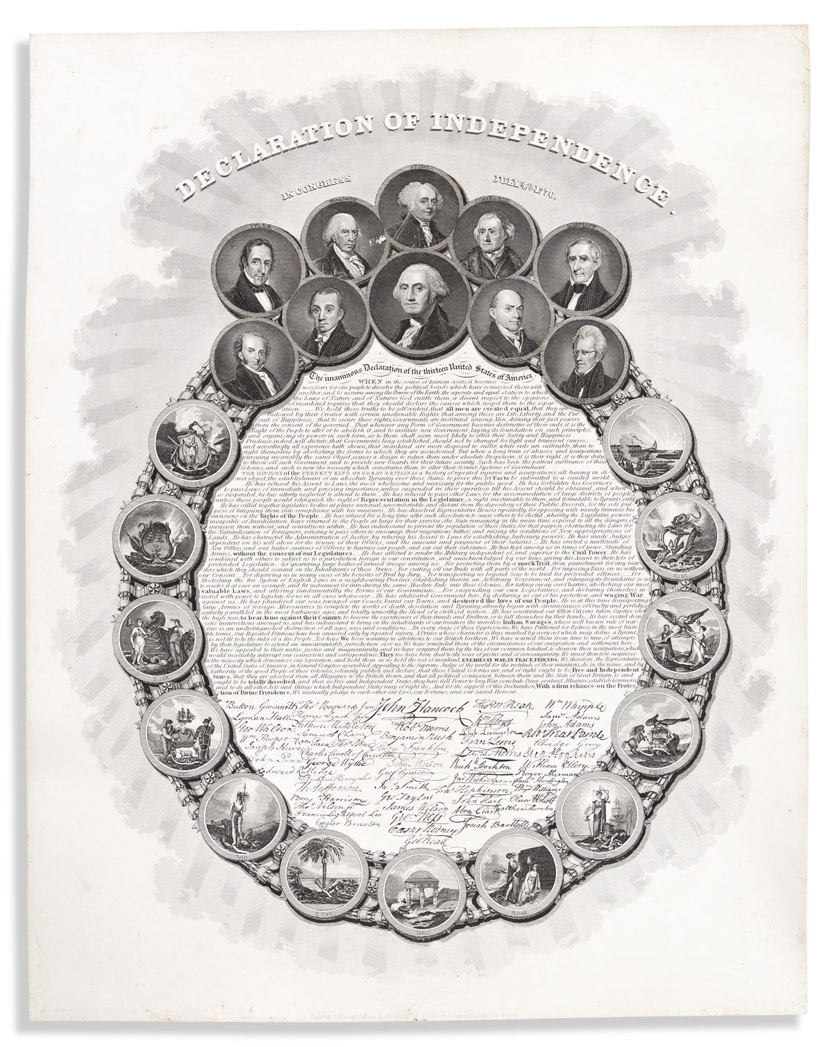 DECLARATION OF INDEPENDENCE.) George G. Smith; engraver. Declaration of Independence, in Congress July 4th 1776.